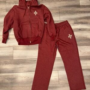Red Hoodie and Sweatpants Set